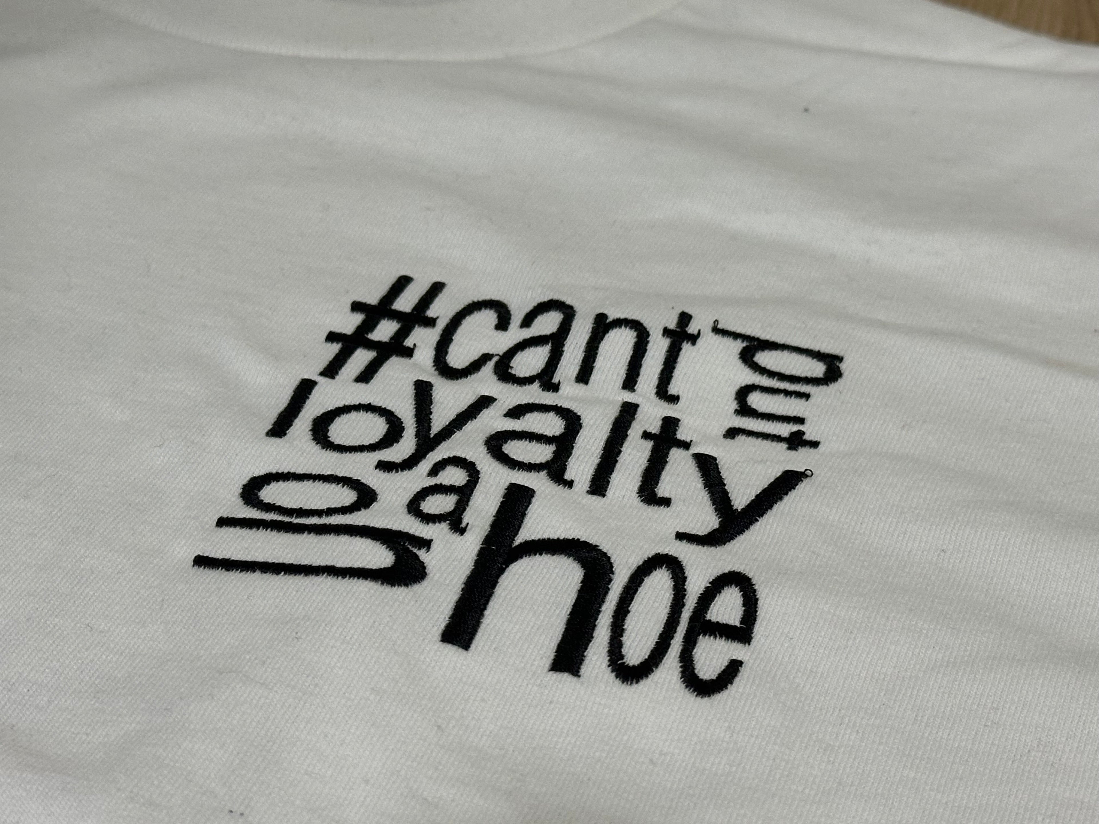 #cantputloyaltyonahoe Embroidered Hoodie (White)